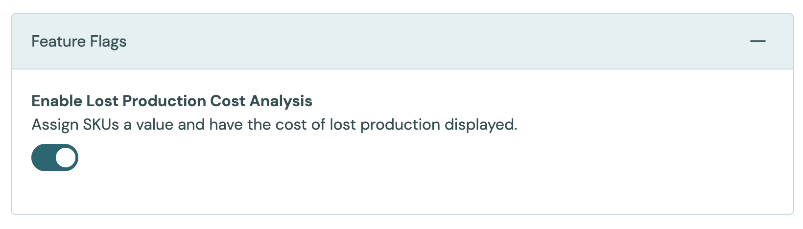 The Feature Flags panel on the Account page