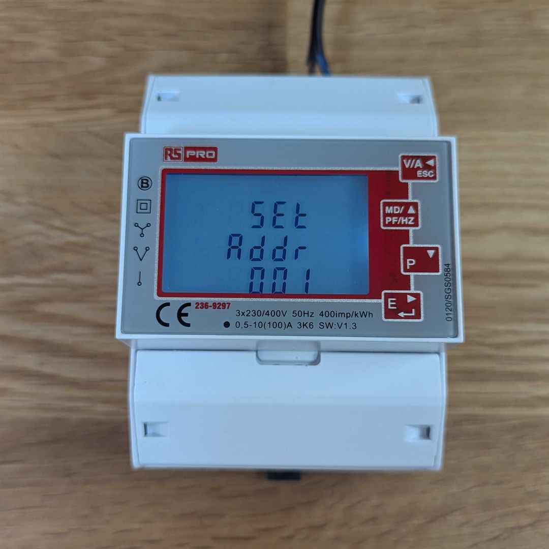 The address setting on the meter's display