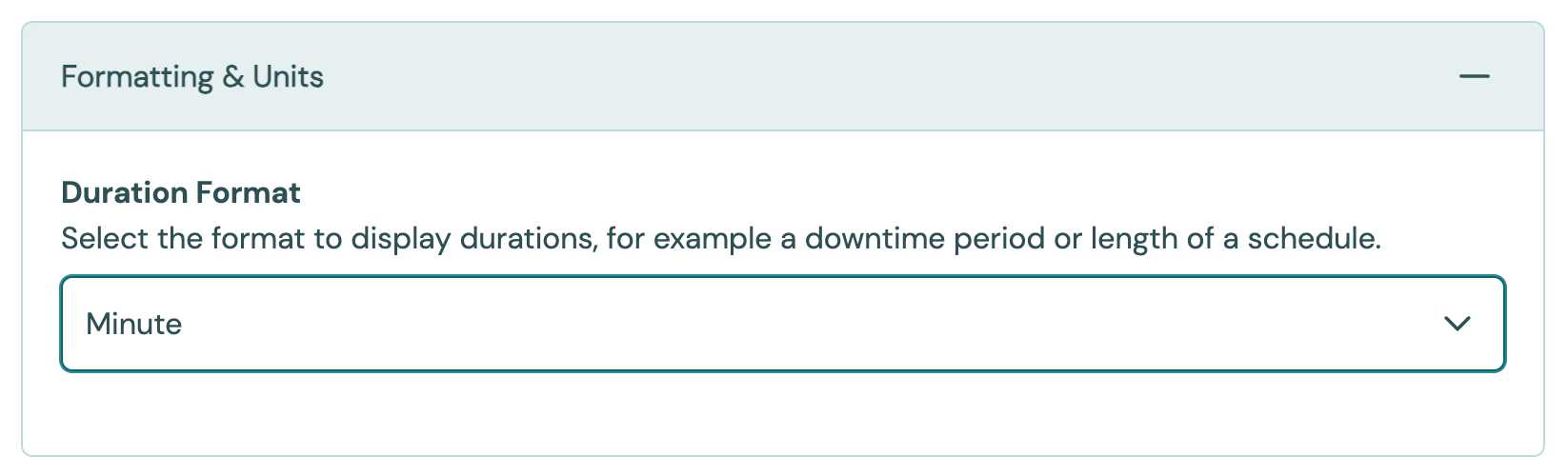 The Duration Format setting