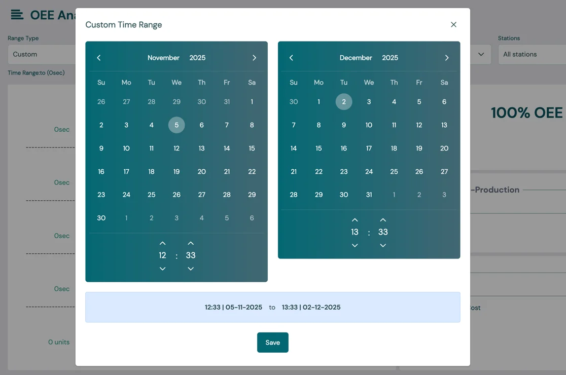 Custom range selector